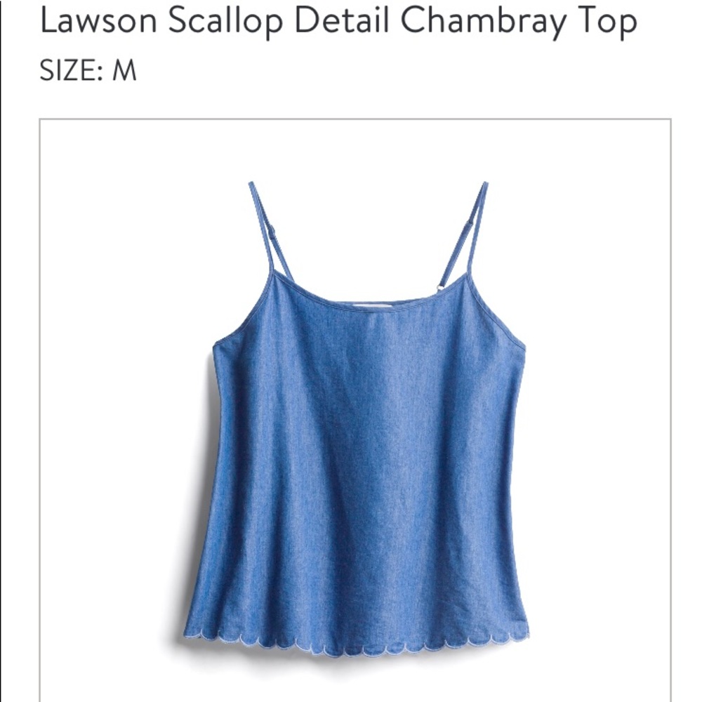 Your Story Lawson Scalloped Detail Chambray Top